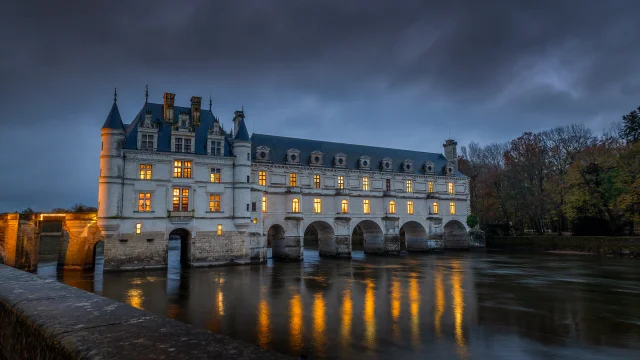 Noël au pays des châteaux. Château de Chenonceau, en Touraine.