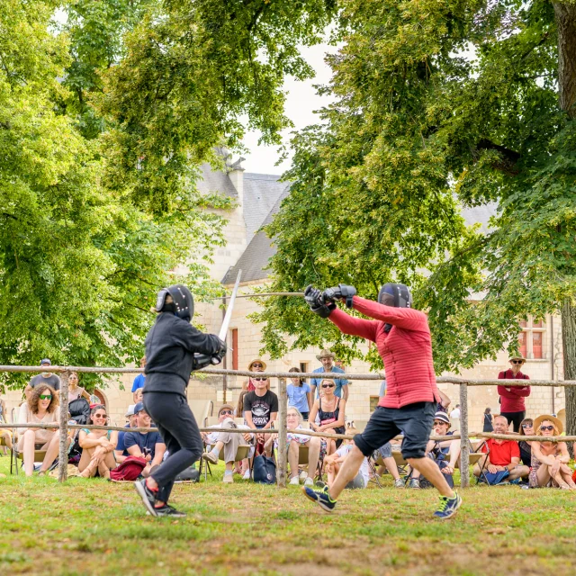 Schwertvorführung in der königlichen Festung von Chinon